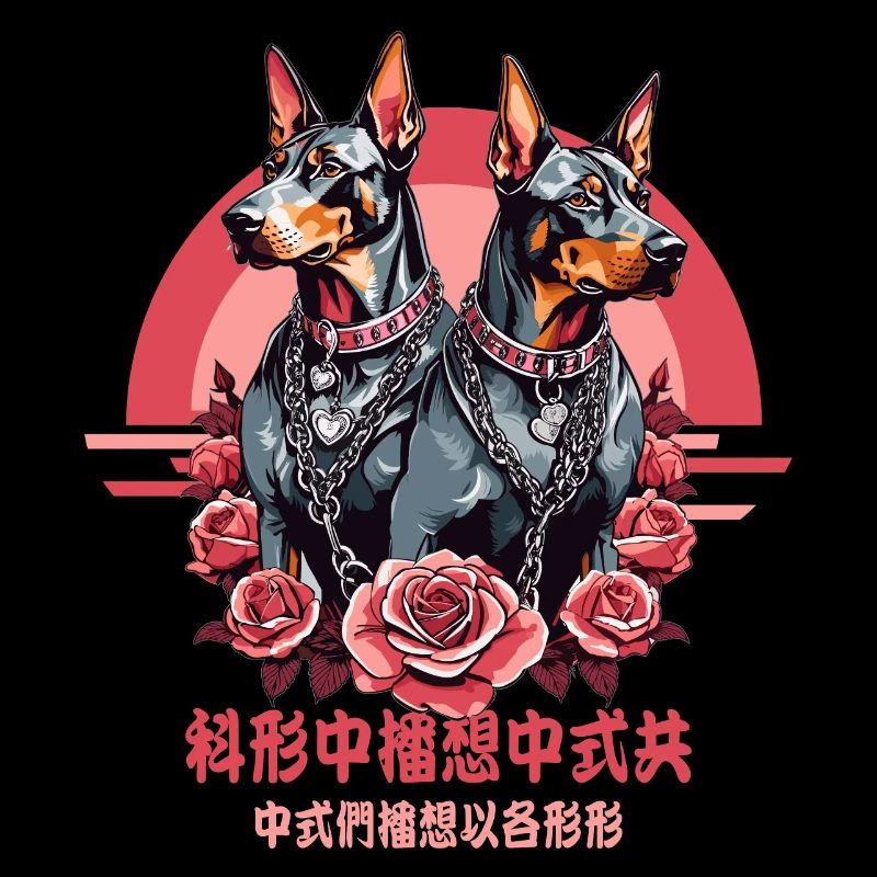 Dobermann Underdogs mit Rosen