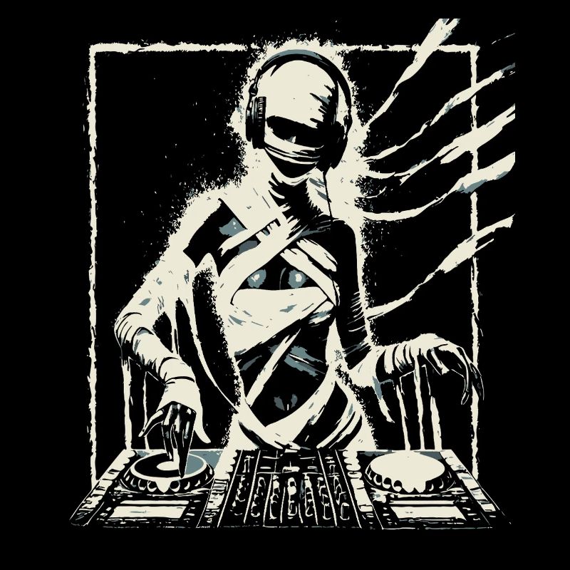 Futuristic DJ with Glitch Effects.