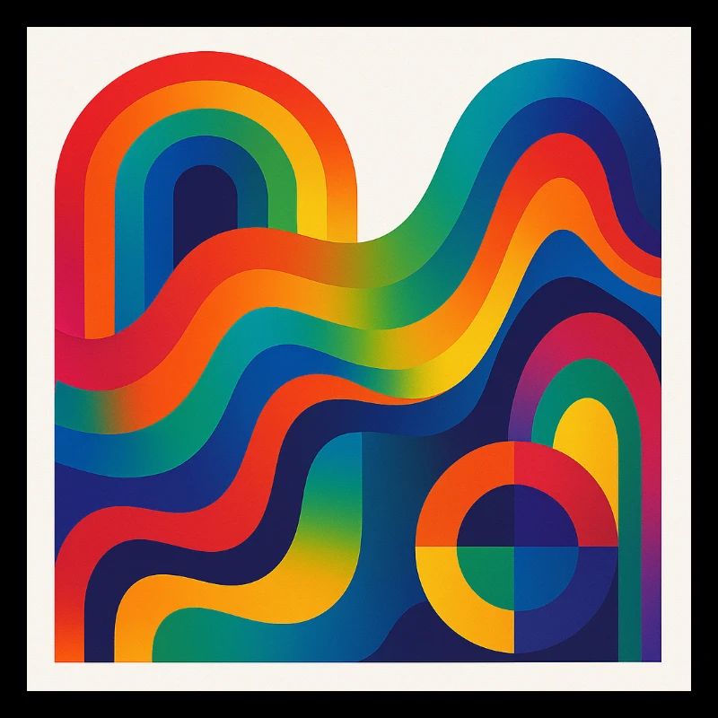 Rainbow Waves Color Art