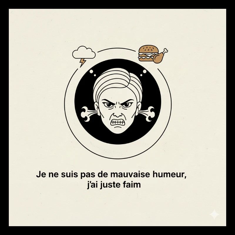 Furious Hunger: Angry Face and Snack