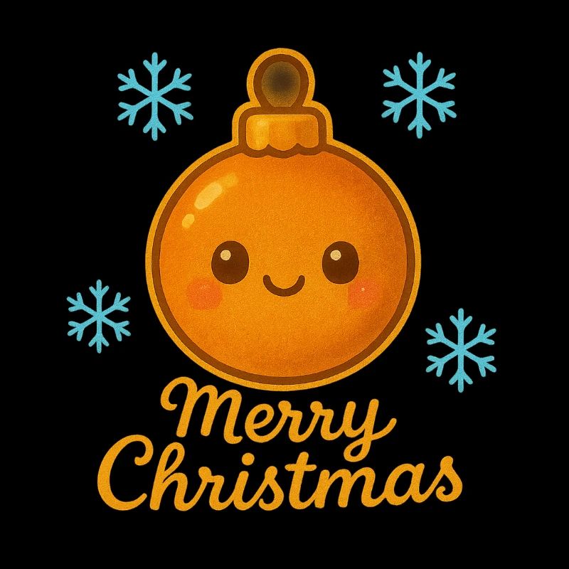 Orangene Kugel mit Schneeflocken