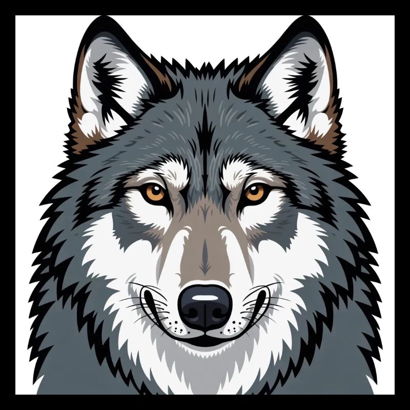 Wolf Illustratives Porträt