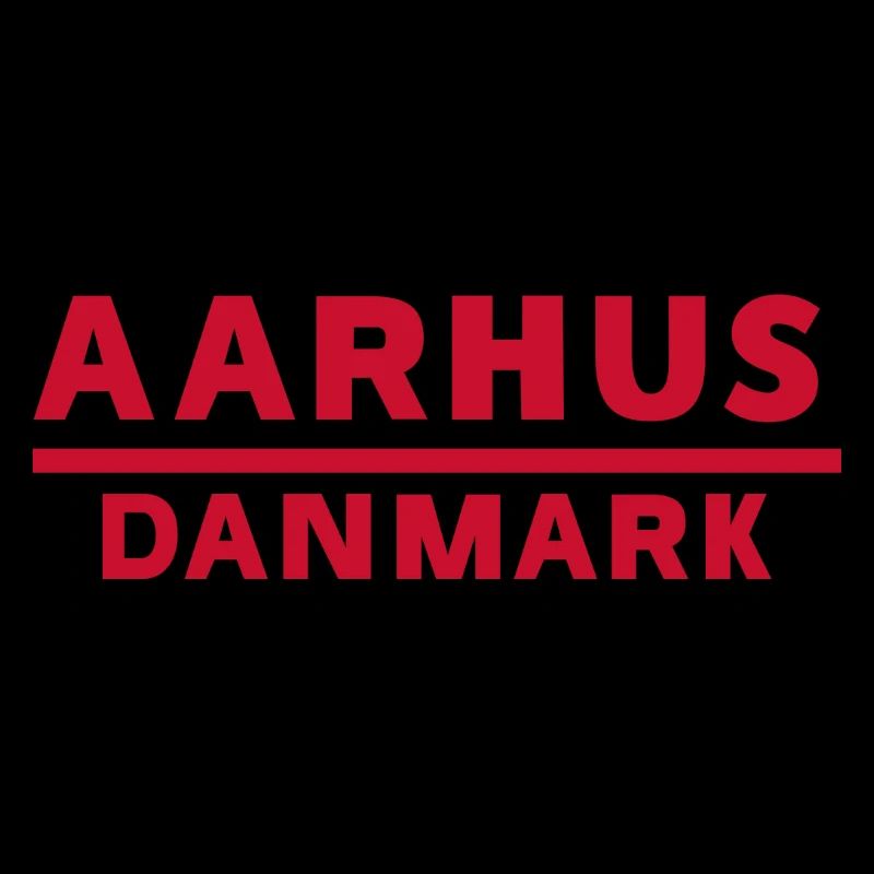 Aarhus Denmark Text logo in red