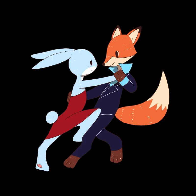 Chemise de salsa de danse salsa bunny et fox