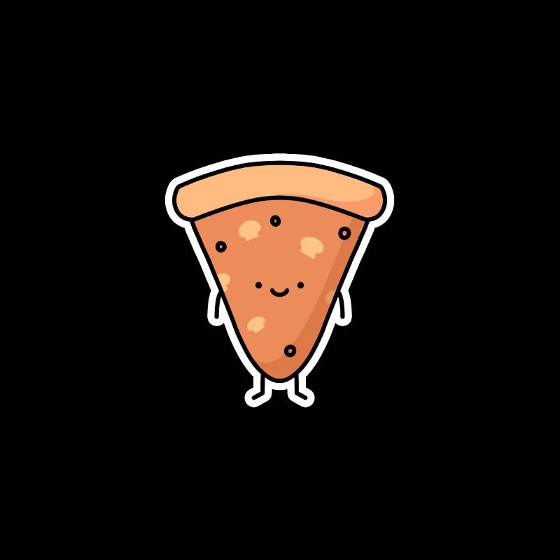 Dessin animé de pizza riant