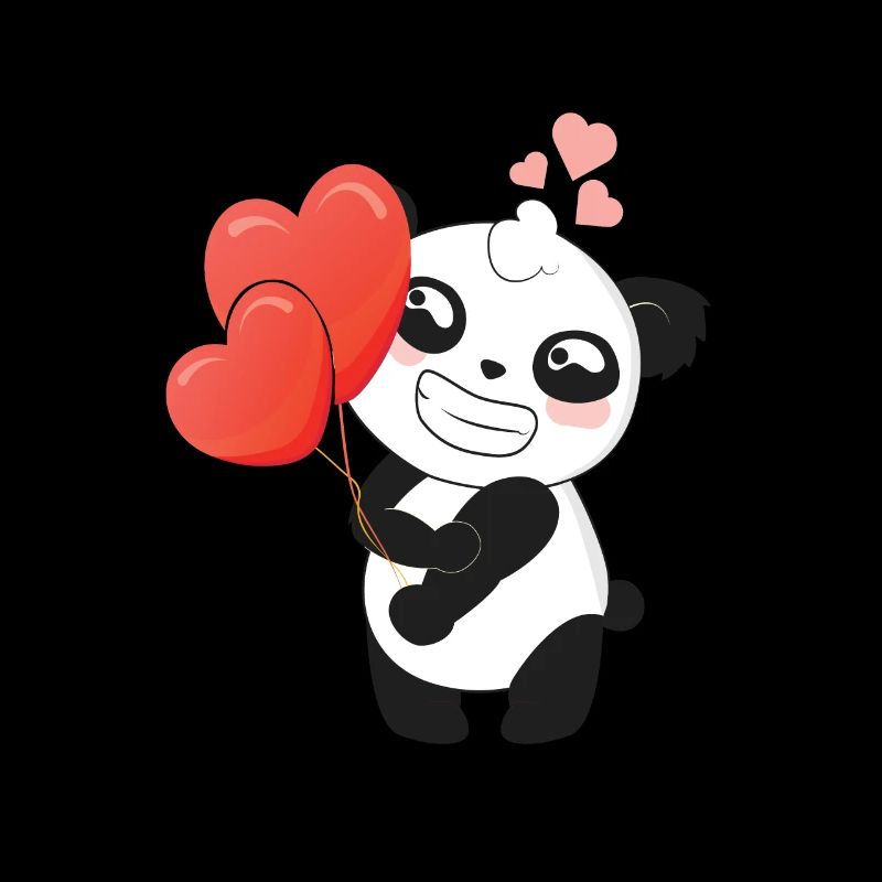 Coeur de panda Saint Valentin