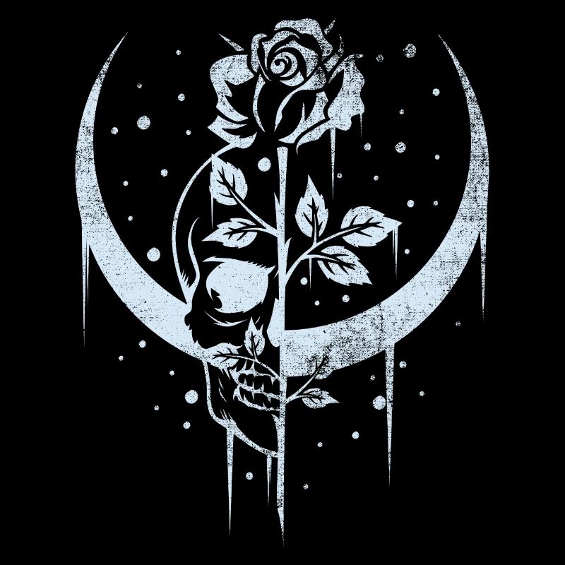 Crâne de Wicca de sorcellerie de Rose de lune occulte gothique