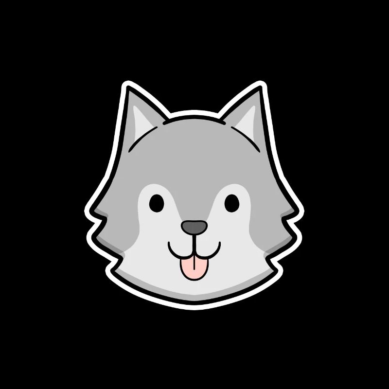 Happy Husky Head Sticker