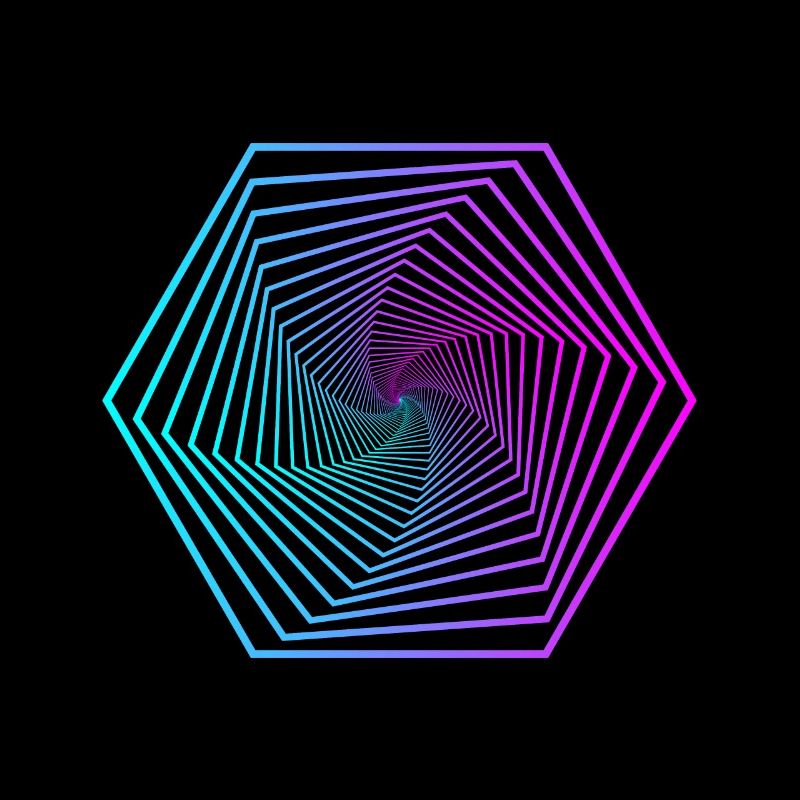 Neon-Polygonspirale Gradient