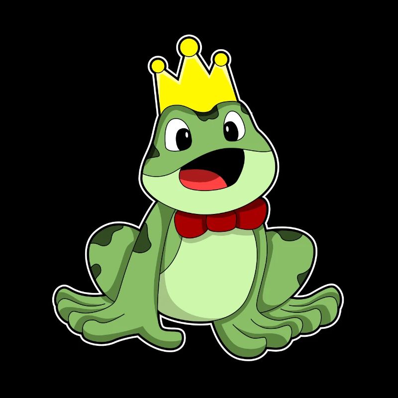 Frog as frog king with crown