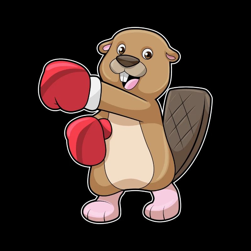 Biber beim Boxen mit Boxhandschuhe