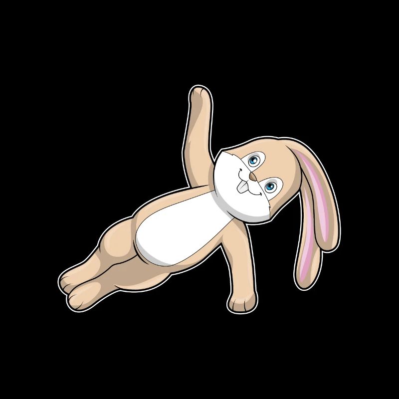 Rabbit during yoga stretching exercises