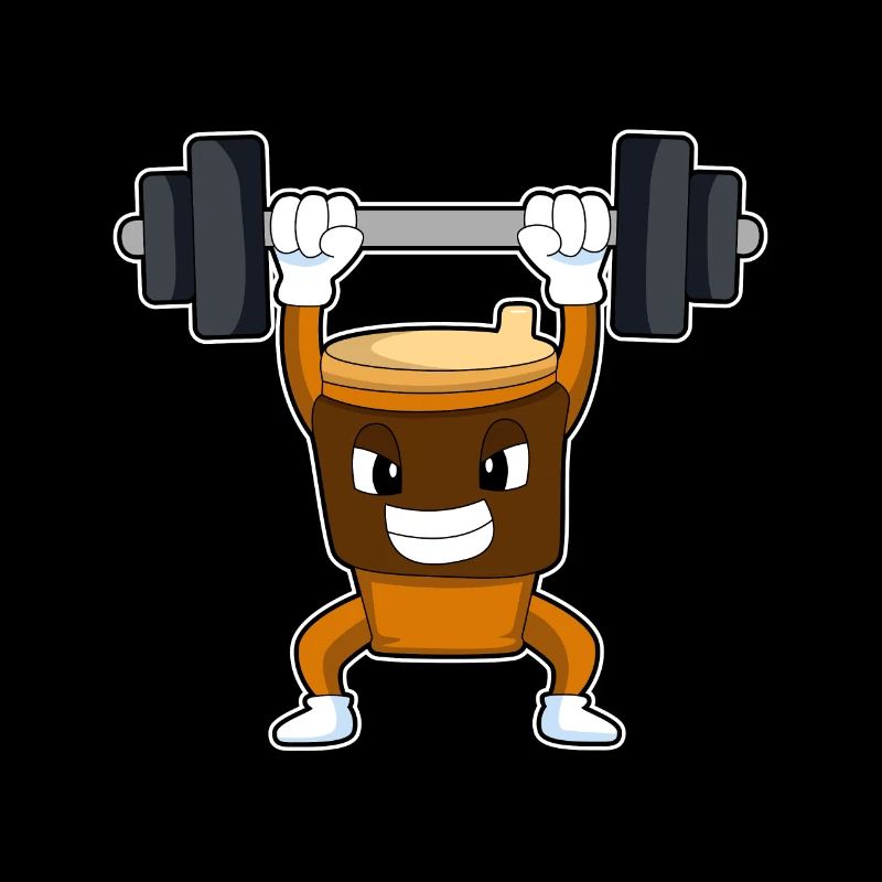 Café en musculation avec haltère long
