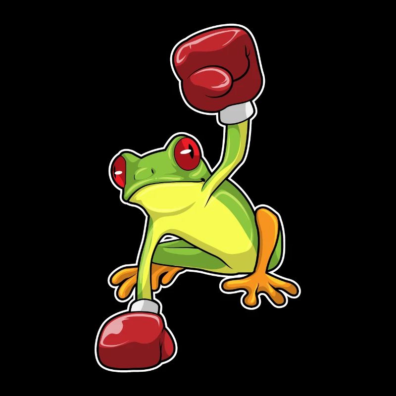 Boxe grenouille avec des gants de boxe