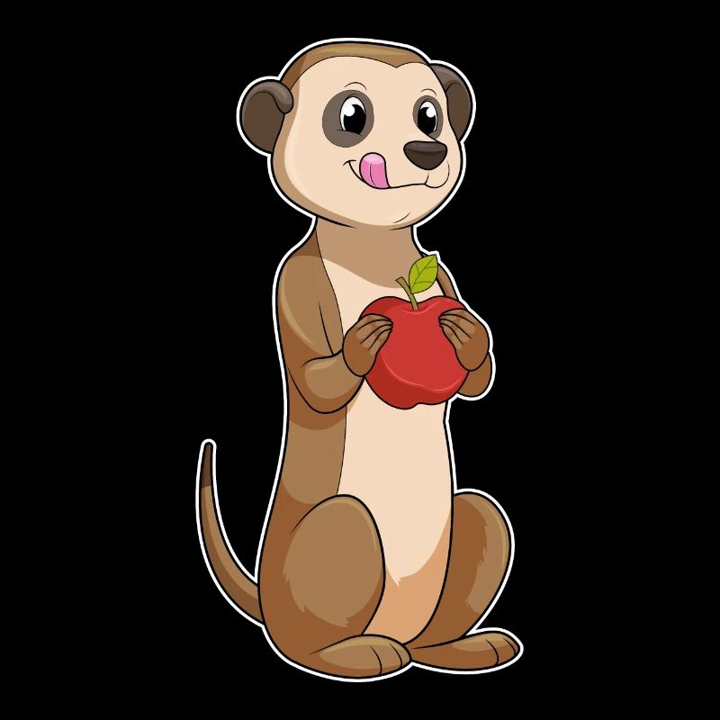 Erdmännchen mit Apfel