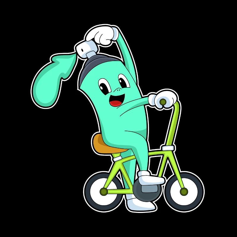 Spray can with bicycle