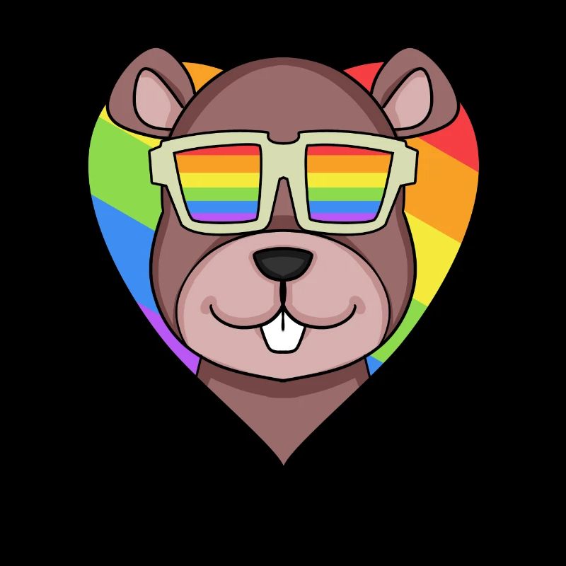 LGBT Tier Biber Regenbogen Herz