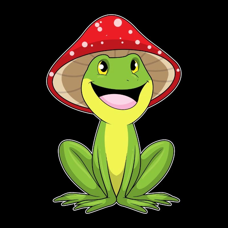 Frosch mit Pilz