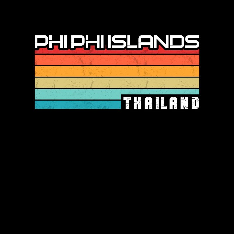 Vintage Thailand Asia Sunset Phi Phi Islands