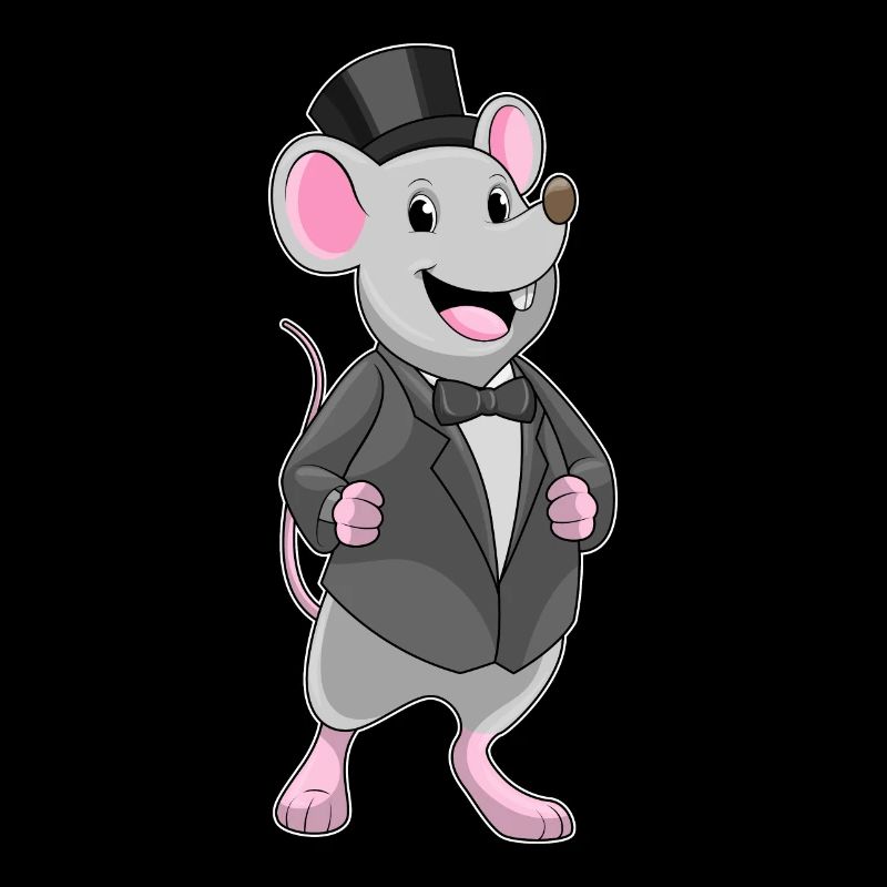 Maus als Bräutigam mit Schleife