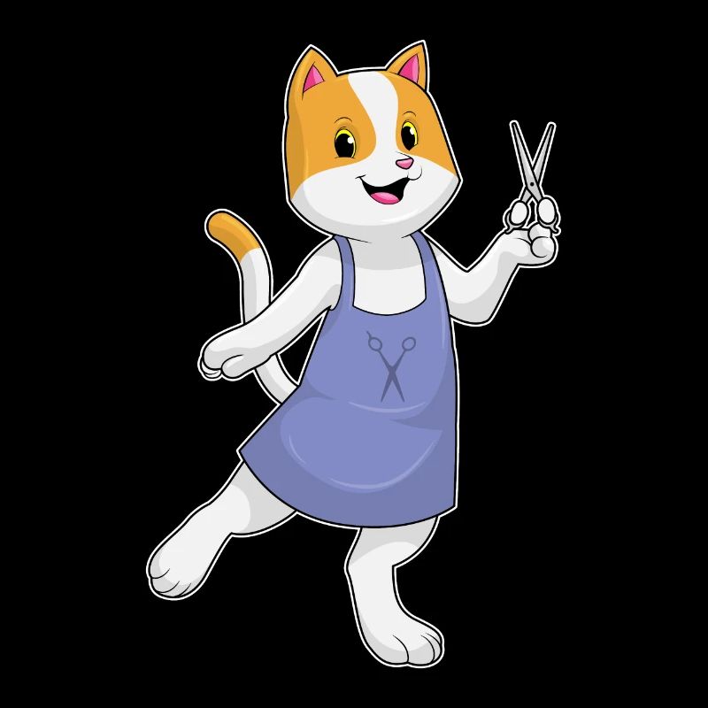 Chat comme coiffeur avec ciseaux