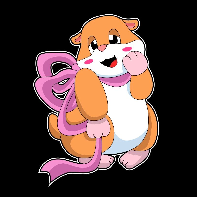 Hamster with bow