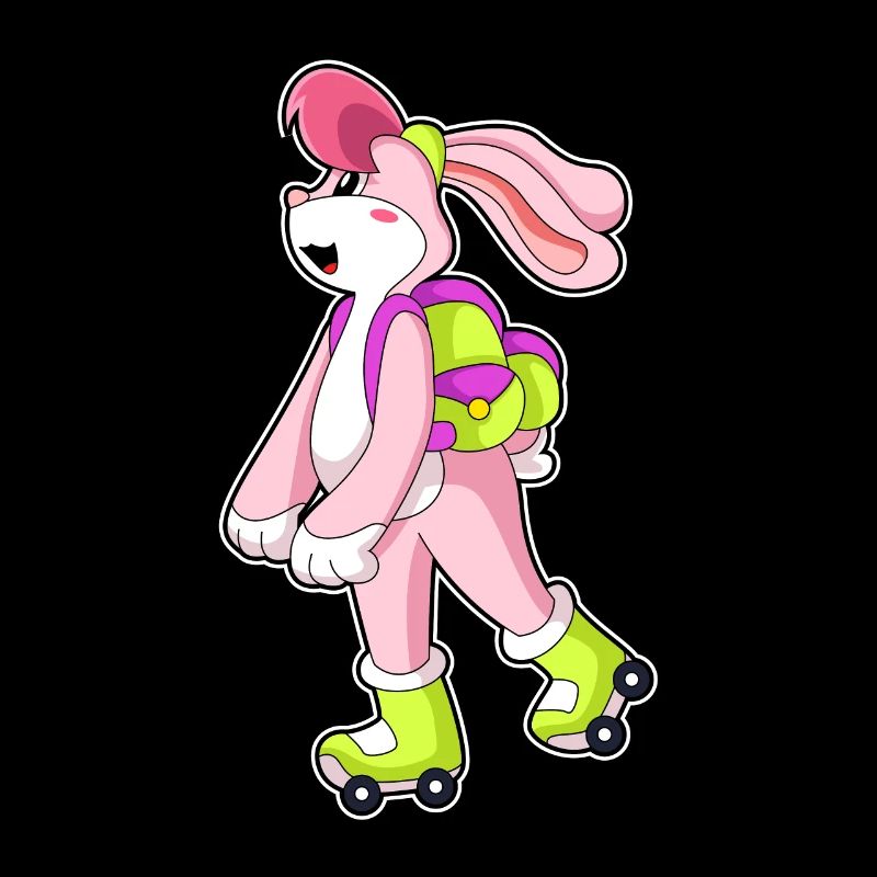 Hase mit Rollschuhe
