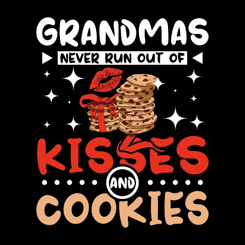 Grands-mère embrasse et biscuits