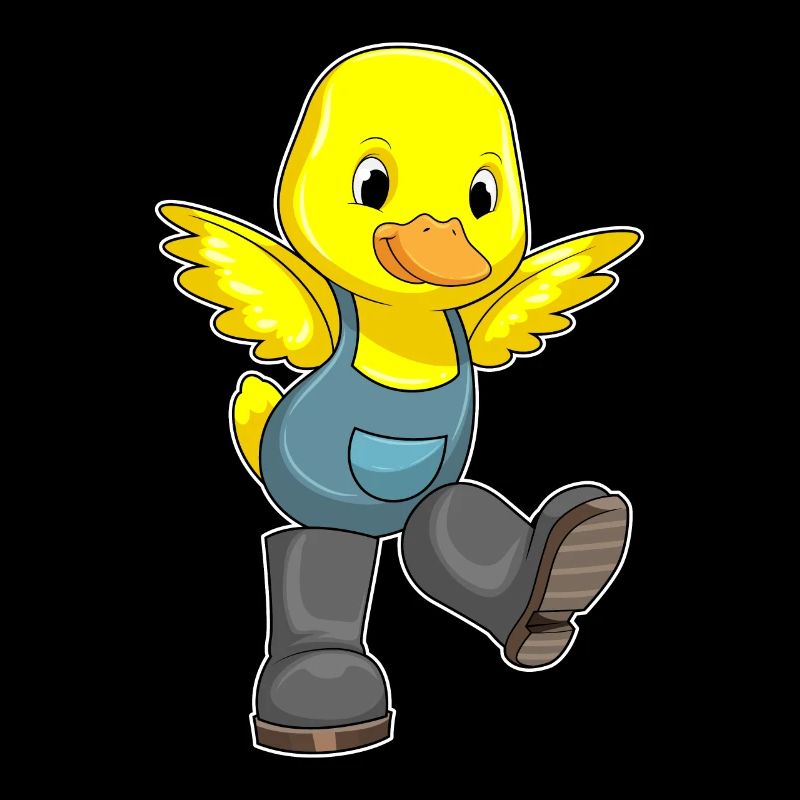 Duck as a farmer with boots