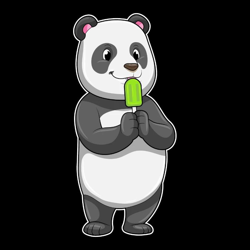 Panda mit Eis am Stiel