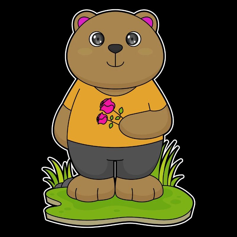 Ours avec des fleurs