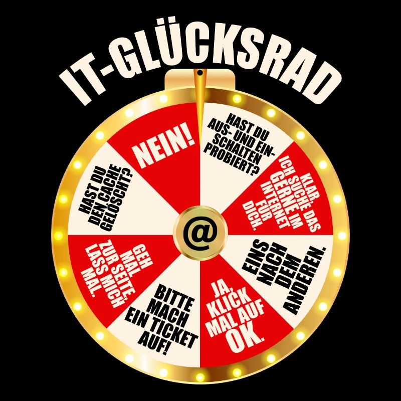 IT Support Glücksrad Service Desk IT Helpdesk Nerd