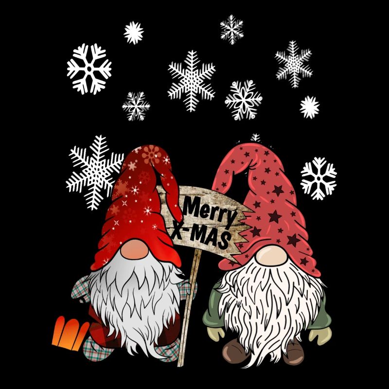 Gnom Weihnachts Wichtel mit Schneeflocken