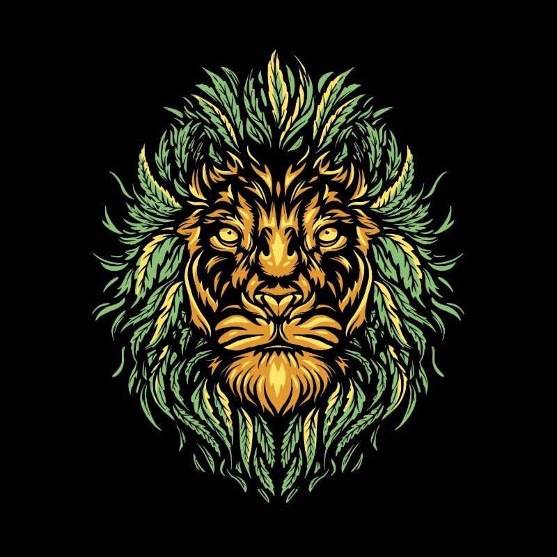 Masque vert feuille lion feuille