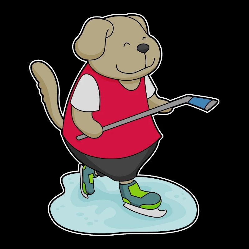 Hund Eishockey Eishockeyschläger