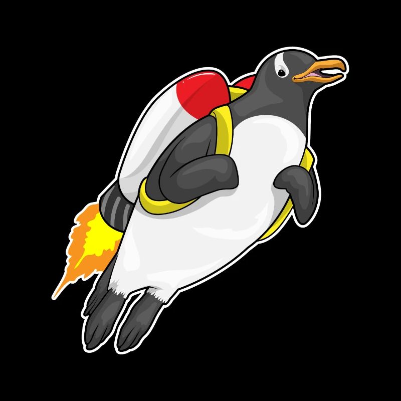 Penguin Flying Jetpack