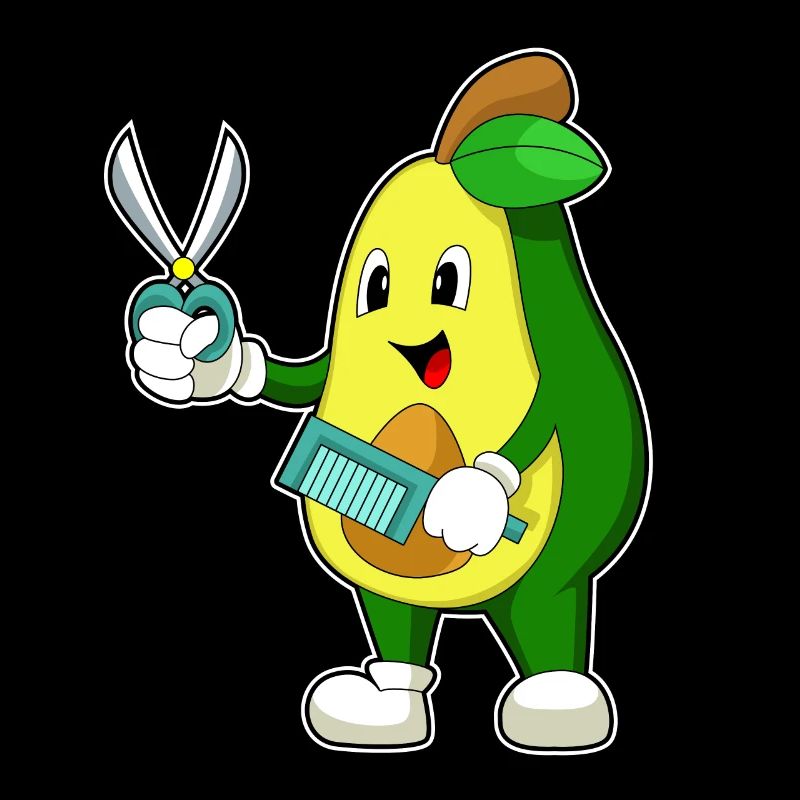 Avocado Friseur Schere Kamm