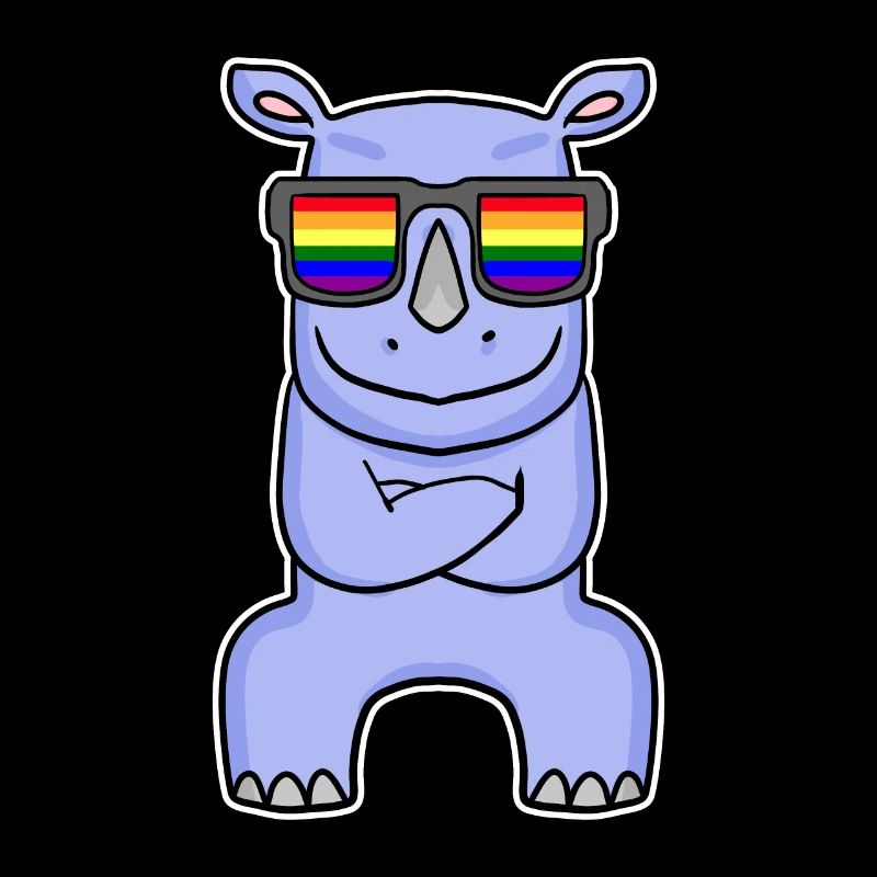 Regenbogen - Nashorn mit Brille