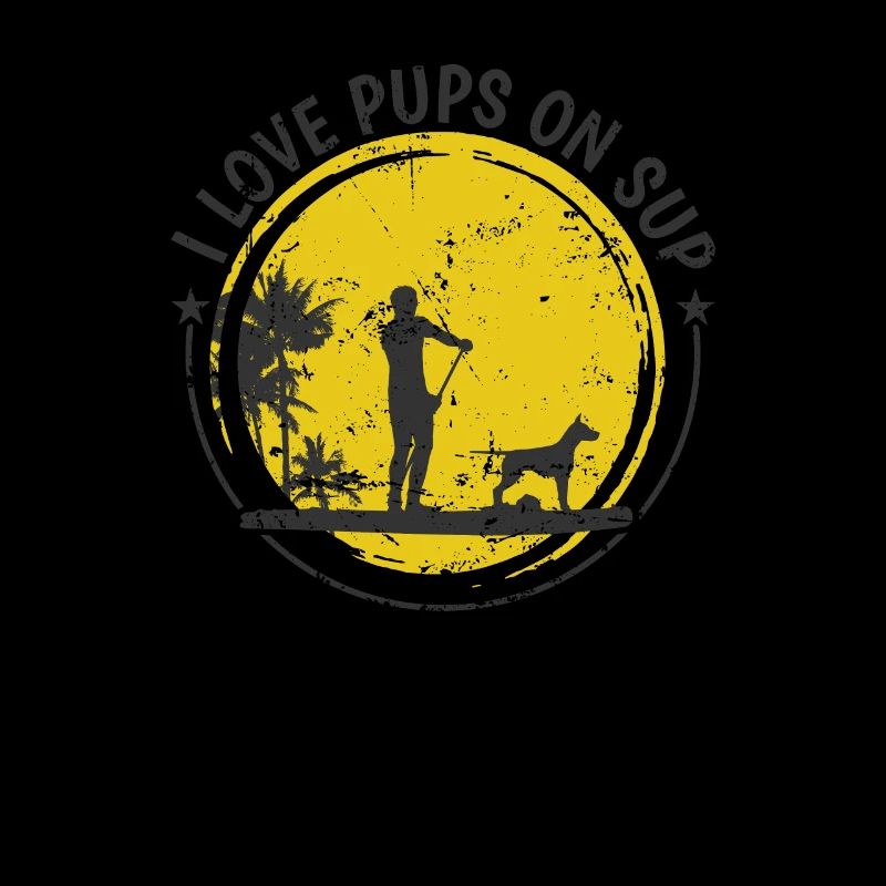 J’aime les chiots sur SUP Stand up Paddle avec chien