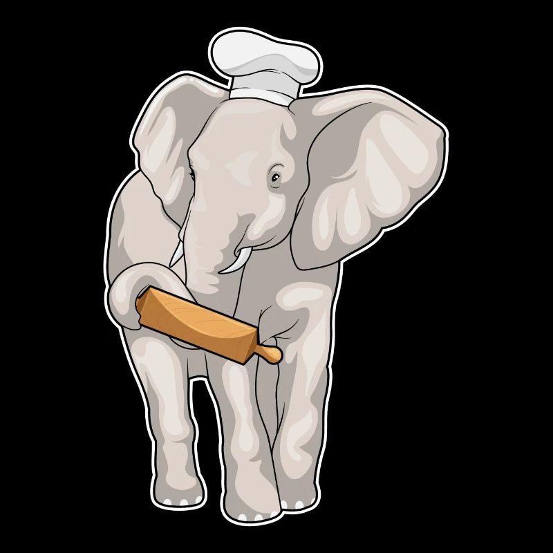 Elefant Bäcker Nudelholz