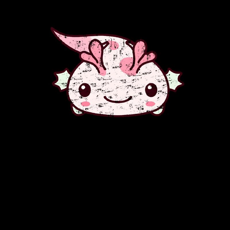 Doux design axolotl dans le style kawaii