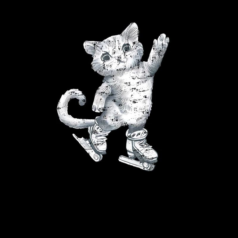 Dessin de chat sur patins