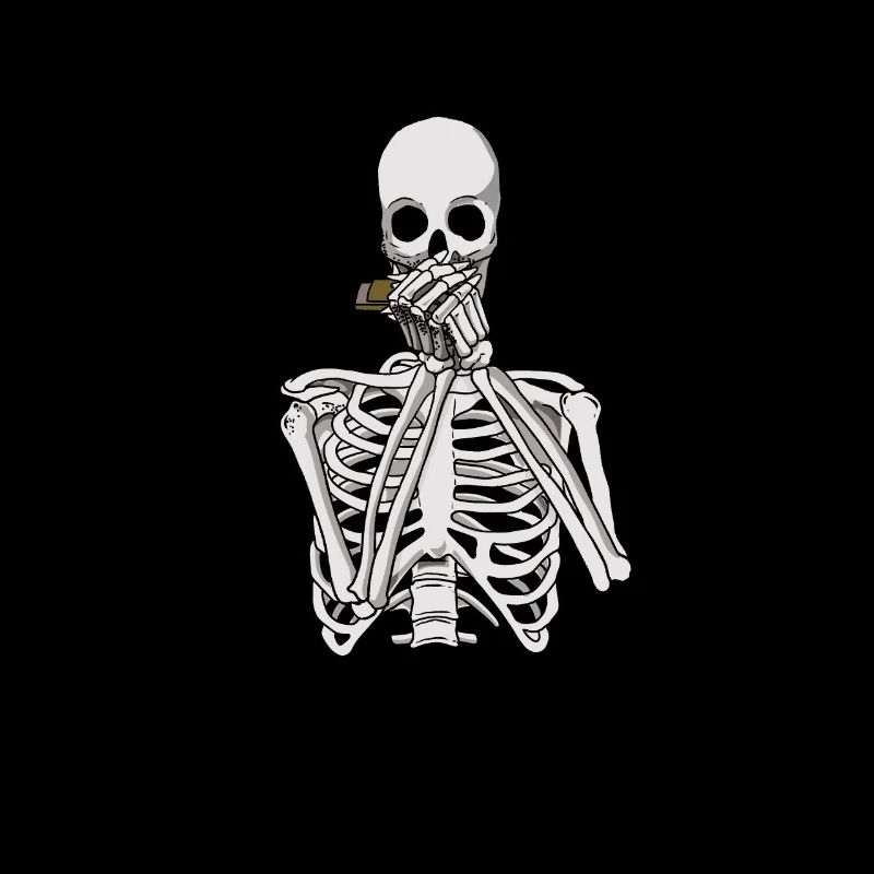 Skeleton joue de l’harmonica