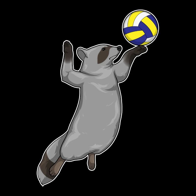 Waschbär Volleyball