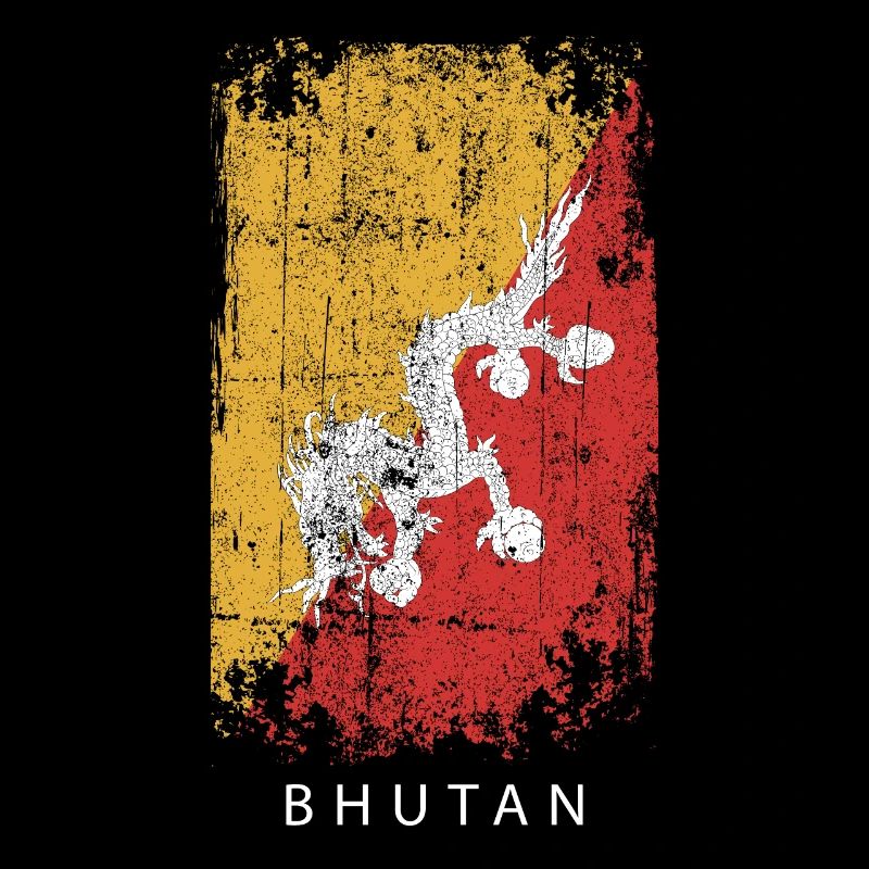 Souvenir avec le drapeau du pays du Bhoutan