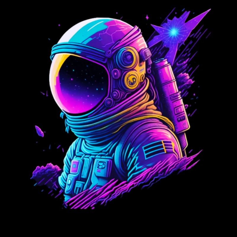 Synthwave Astronaut Space Explorer