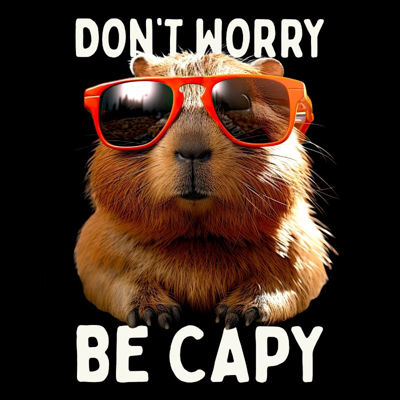 Capybara Dont Worry Be Capy Wasserschwein Nagetier