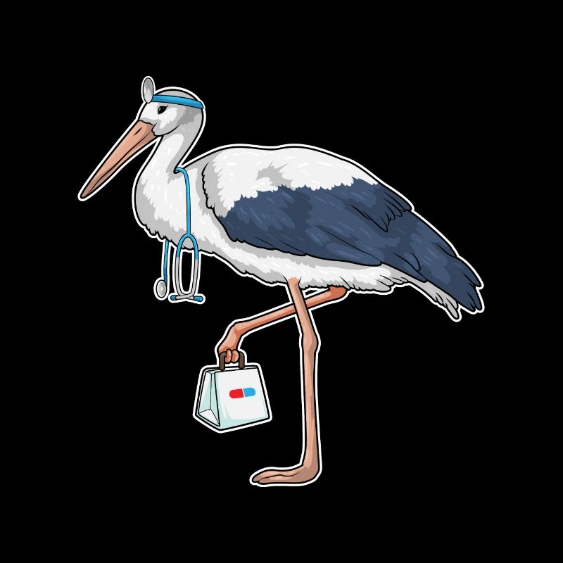 Stéthoscope du docteur cigogne