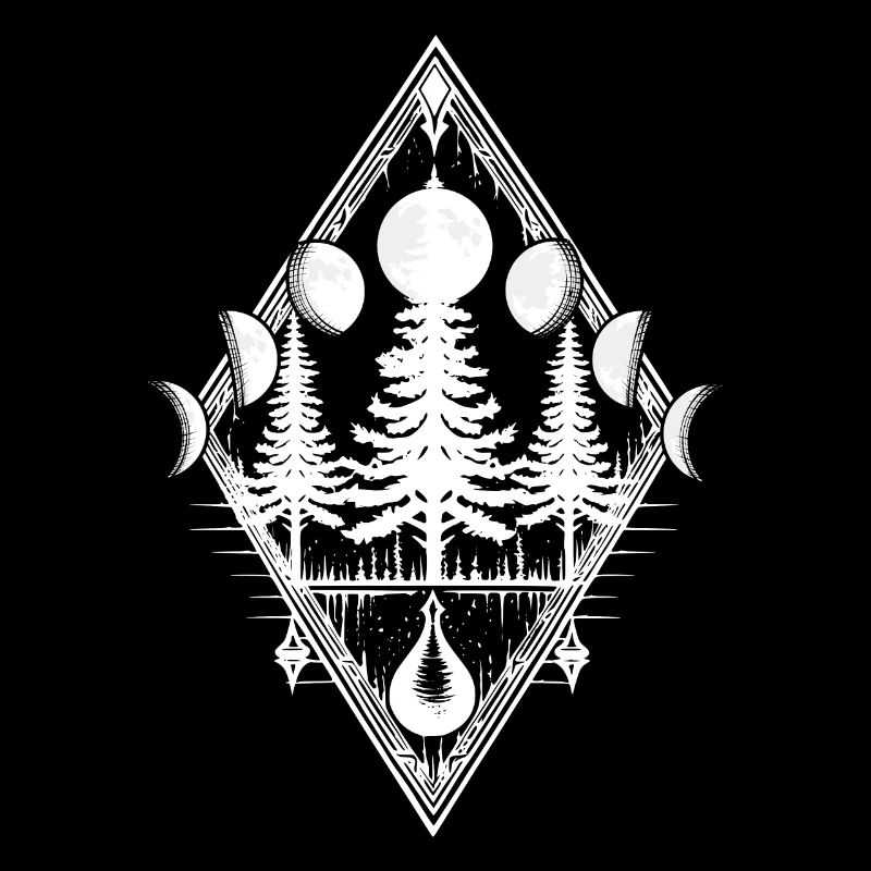 Phases de lune Arbres forestiers Occulte Wicca païenne