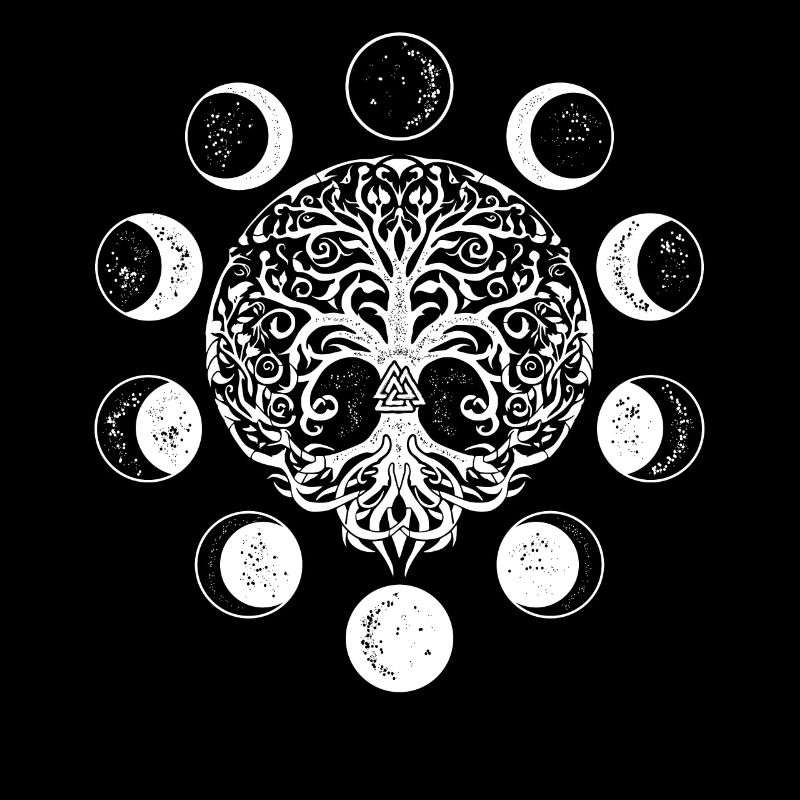 Mondphasen Witchcraft Occult Ygdrassil Lebensbaum